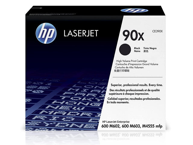 HP 90X - Alto rendimiento - negro - original - LaserJet - cartucho de tóner (CE390X) - para LaserJet Enterprise 600 M602dn, 600 M602m, 600 M602n, 600 M602x, M4555 MFP, M603xh-8