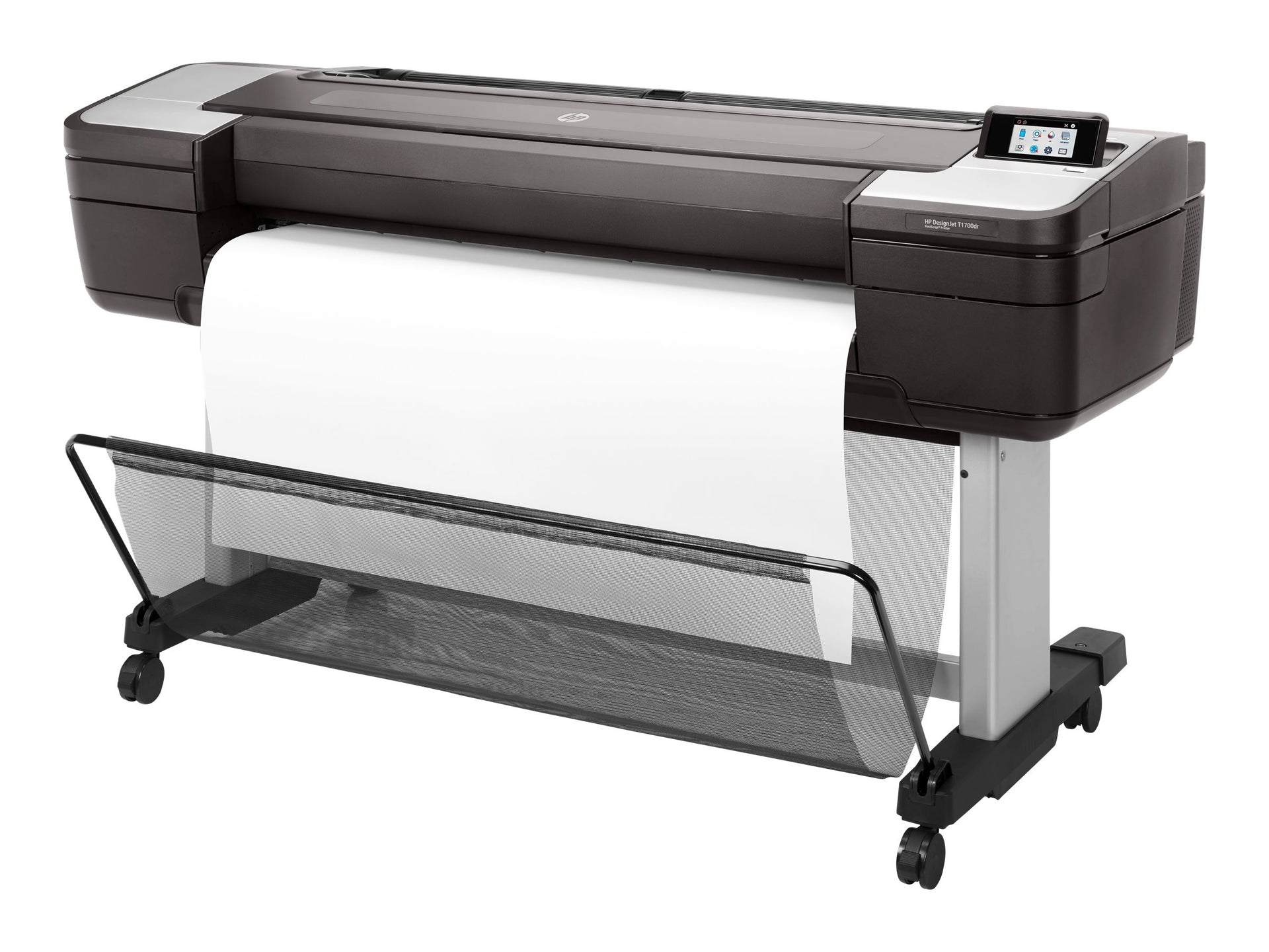 HP DesignJet T1700dr PostScript - 44" impresora de gran formato - color - chorro de tinta - 1118 x 1676 mm - 2400 x 1200 ppp - hasta 0.43 minutos/página - capacidad: 2 rollos - Gigabit LAN, host USB - cortador