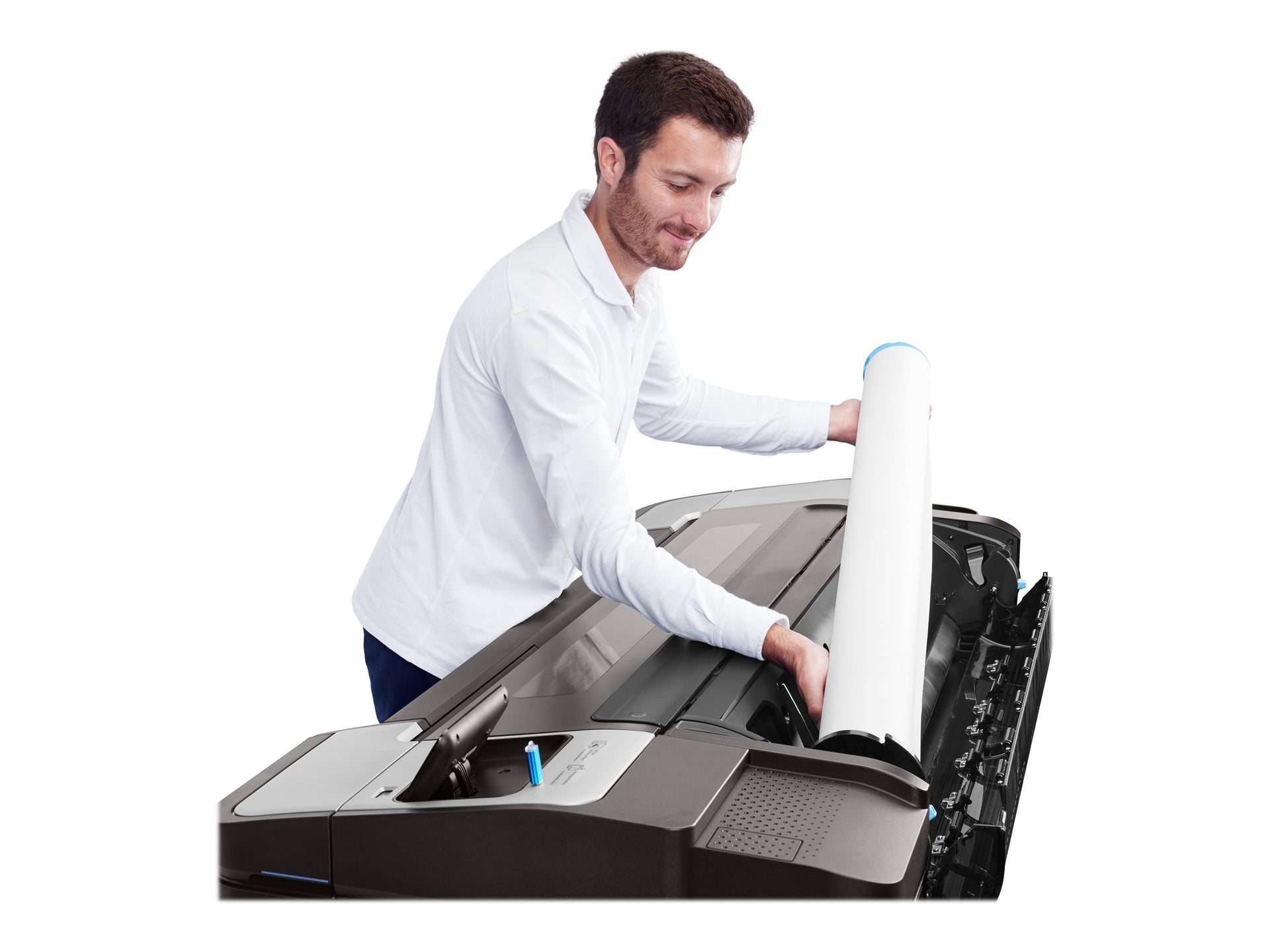 HP DesignJet T1700dr PostScript - 44" impresora de gran formato - color - chorro de tinta - 1118 x 1676 mm - 2400 x 1200 ppp - hasta 0.43 minutos/página - capacidad: 2 rollos - Gigabit LAN, host USB - cortador