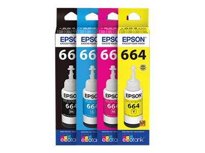 Epson T664 - Amarillo - original - recarga de tinta - para Epson L380, L386, L395, L495; EcoTank ET-2600, 2650, L1455, L396, L606, L656-4