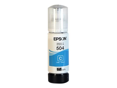 Epson 504 - 70 ml - cián - original - recarga de tinta - para EcoTank L4150, L4260, L6161, L6171, L6191, L6270-7