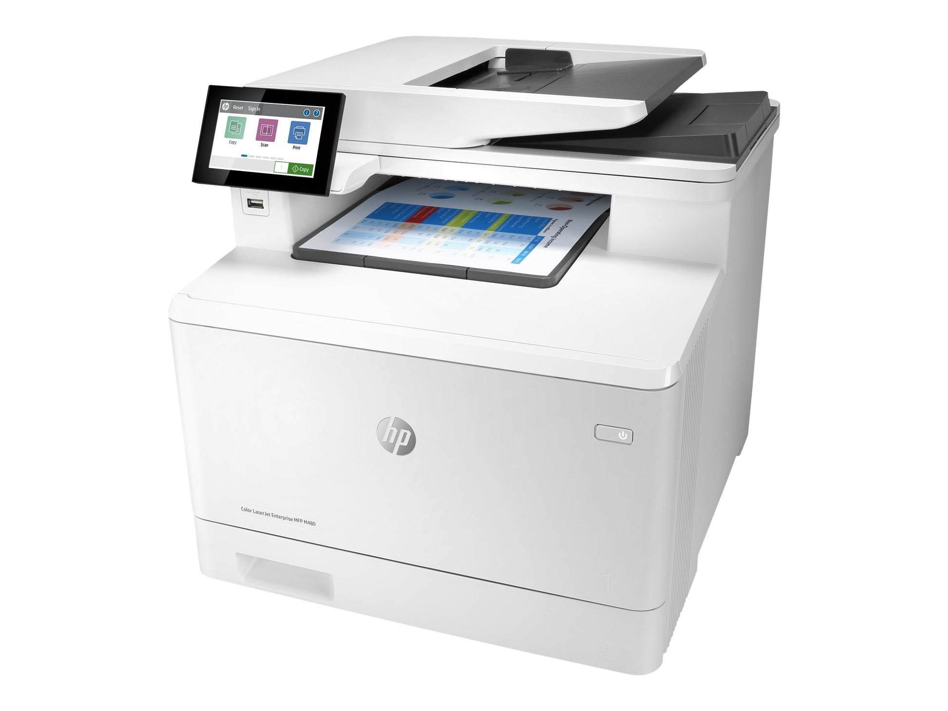 HP Color LaserJet Enterprise MFP M480f - Impresora multifunción - color - laser - Legal (216 x 356 mm) (original) - A4/Legal (material) - hasta 28 ppm (copiando) - hasta 29 ppm (impresión) - 300 hojas - 33.6 Kbps - USB 2.0, Gigabit LAN, host USB 2.0-2