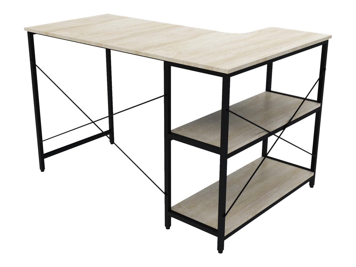 Xtech - Escritorio para ordenador - con forma de L - roble oscuro-18