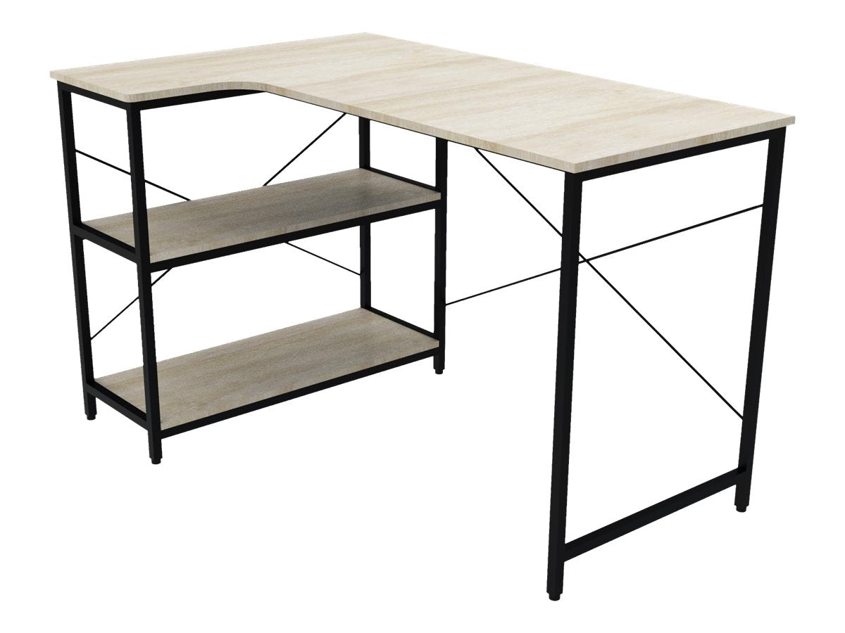 Xtech - Escritorio para ordenador - con forma de L - roble oscuro-15