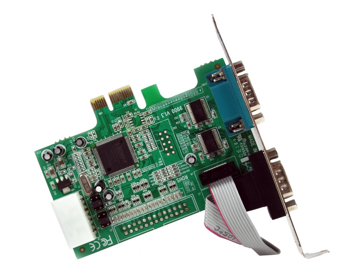 StarTech.com Tarjeta PCI Express Adaptadora Serie RS232 DB9 de 2 Puertos UART16550 - Tarjeta PCIe Controladora de Host Serial RS232 - Tarjeta de Expansión - Windows y Linux (PEX2S553) - Adaptador serie - PCIe perfil bajo - RS-232 x 2 - para P/N: BNDTB10GI-8