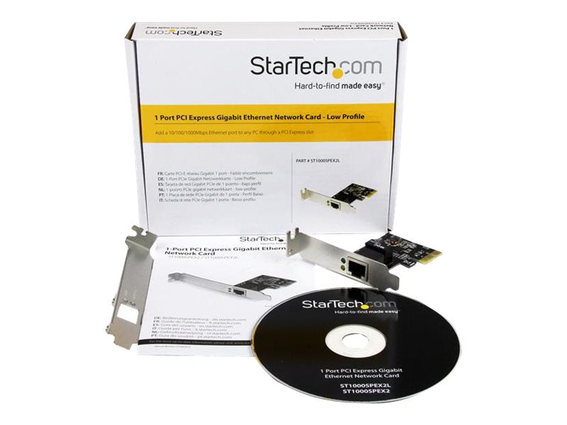 StarTech.com Tarjeta de Red PCI Express de 1 Puerto Gigabit Ethernet -Adaptador NIC PCI-E - 1x RJ45 Hembra - Perfil Bajo - Adaptador de red - PCIe perfil bajo - Gigabit Ethernet x 1-7