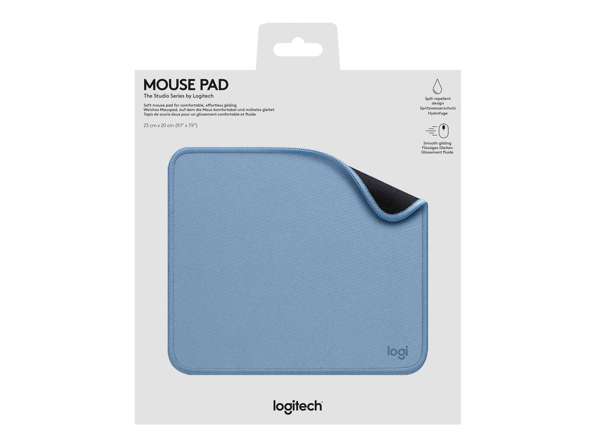 Logitech Studio Series - Alfombrilla de ratón - base de goma antideslizante, fácil deslizamiento, superficie resistente a salpicaduras - gris azulado-13