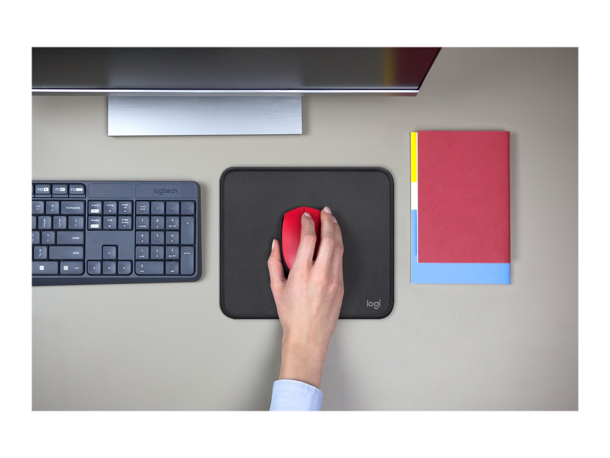 Logitech Studio Series - Alfombrilla de ratón - base de goma antideslizante, fácil deslizamiento, superficie resistente a salpicaduras - grafito-18