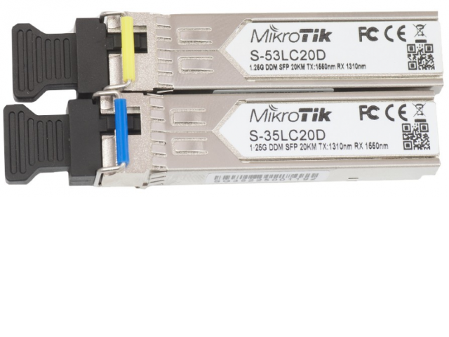 MikroTik S-3553LC20D - Kit - módulo de transceptor SFP (mini-GBIC) - modo simple LC - hasta 20 km - SFP-2