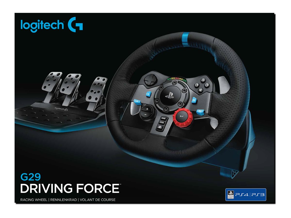 Logitech G29 Driving Force - Juego de volante y pedales - cableado - para PC, Sony PlayStation 3, Sony PlayStation 4-4