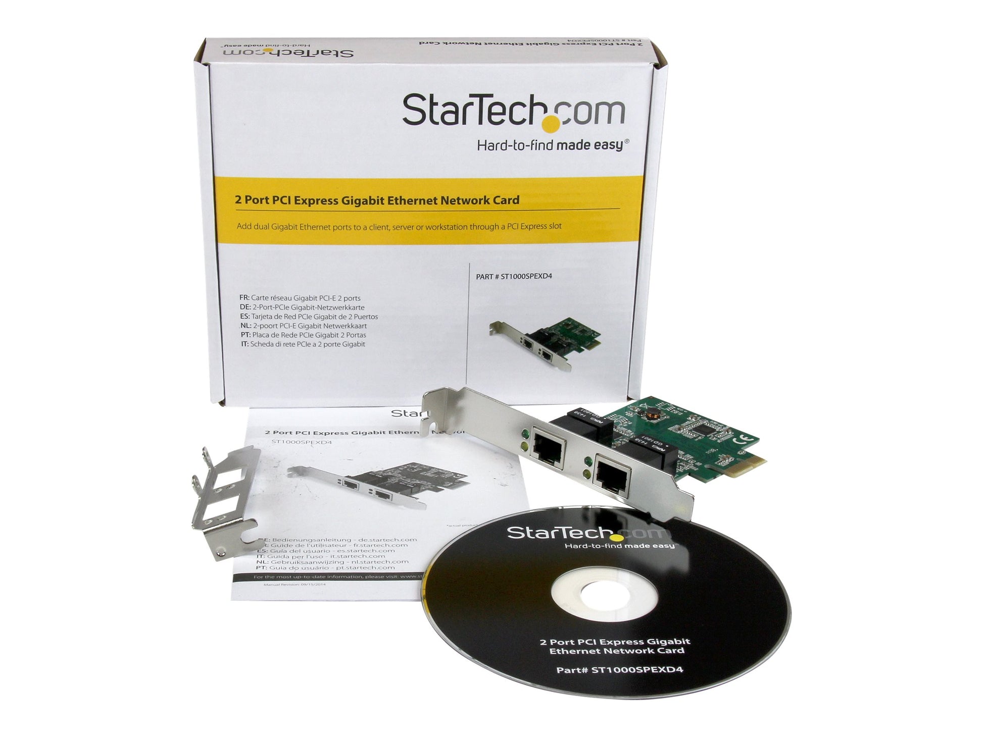 StarTech.com Adaptador Tarjeta de Red NIC PCI Express PCI-E de 2 Puertos Ethernet Gigabit - 2x RJ45 Hembra - Adaptador de red - PCIe perfil bajo - Gigabit Ethernet x 2 - para P/N: ET91000SM10, ET91000SM20-16