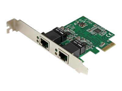 StarTech.com Adaptador Tarjeta de Red NIC PCI Express PCI-E de 2 Puertos Ethernet Gigabit - 2x RJ45 Hembra - Adaptador de red - PCIe perfil bajo - Gigabit Ethernet x 2 - para P/N: ET91000SM10, ET91000SM20-14