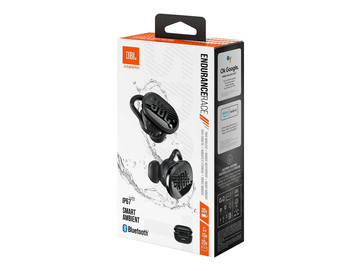 JBL Endurance Race - Auriculares inalámbricos con micro - en oreja - Bluetooth - negro