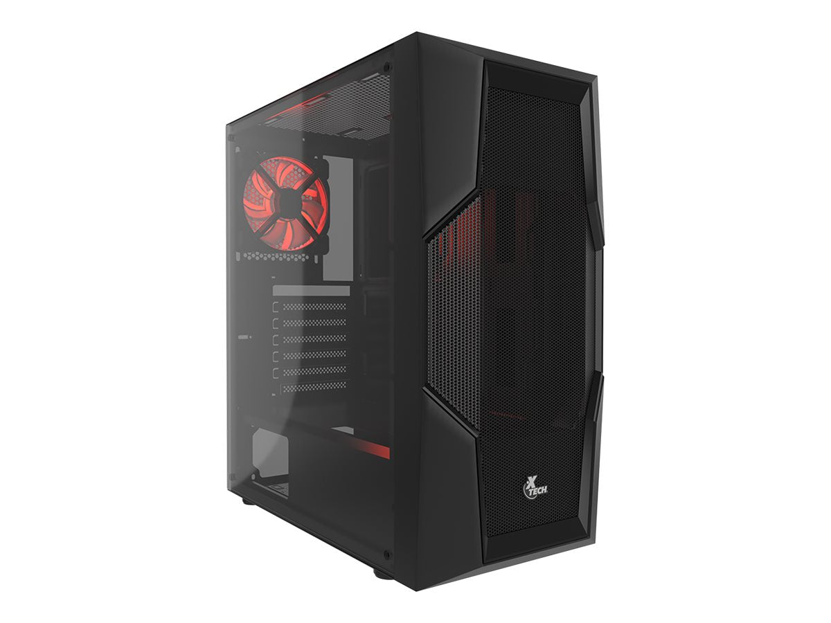Xtech Gaming Series PHOBOS - Mid tower - ATX - panel lateral con ventana (cristal templado) - sin fuente de alimentación (ATX) - negro - USB/Audio-13