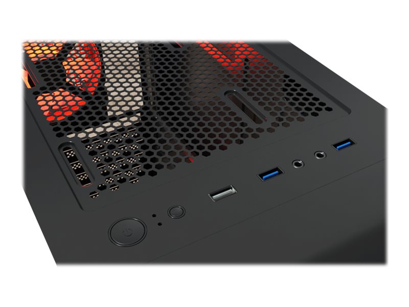 Xtech Gaming Series PHOBOS - Mid tower - ATX - panel lateral con ventana (cristal templado) - sin fuente de alimentación (ATX) - negro - USB/Audio-2