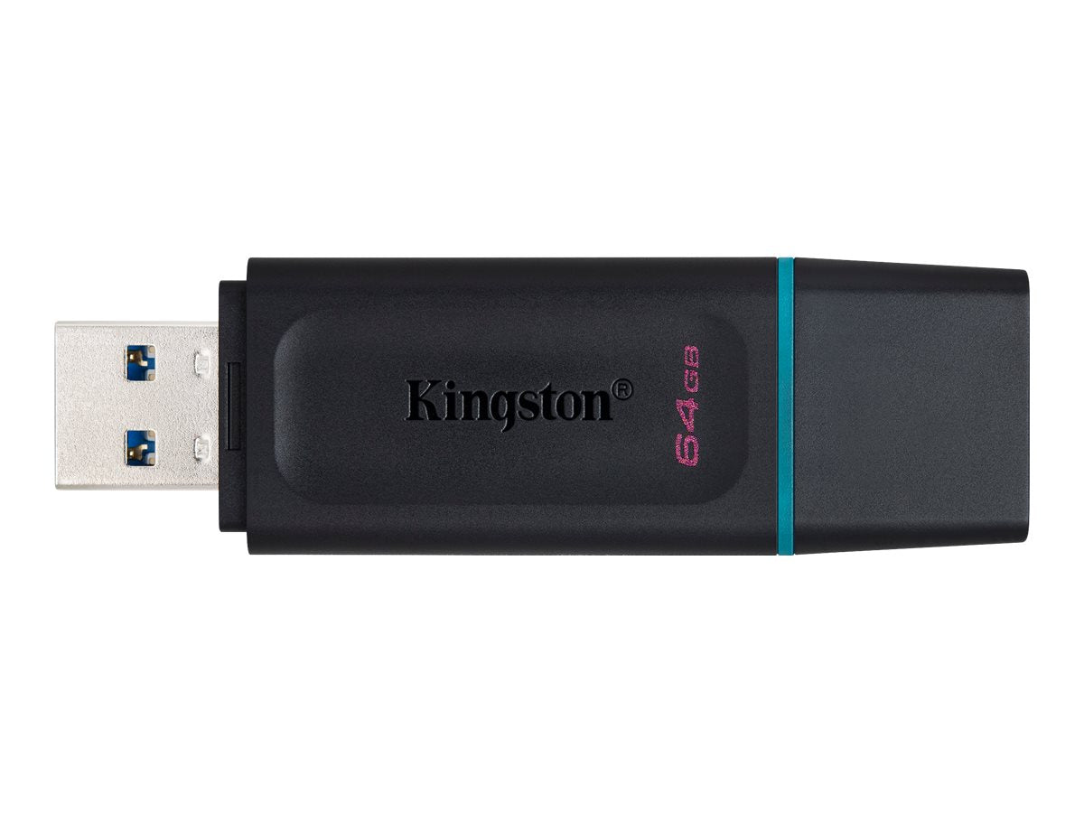 Kingston DataTraveler Exodia - Unidad flash USB - 64 GB - USB 3.2 Gen 1 - negro con turquesa-13