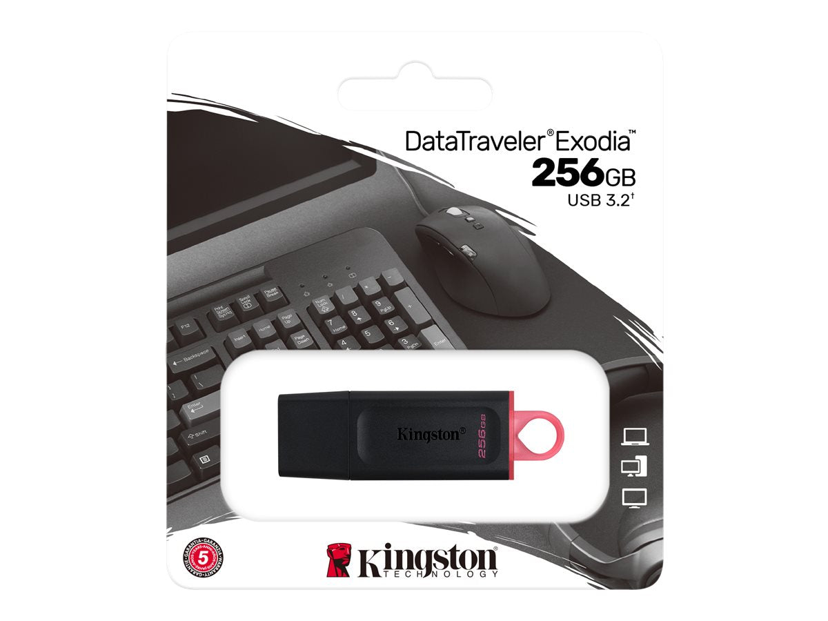 Kingston DataTraveler Exodia - Unidad flash USB - 256 GB - USB 3.2 Gen 1 - negro/rosa-11