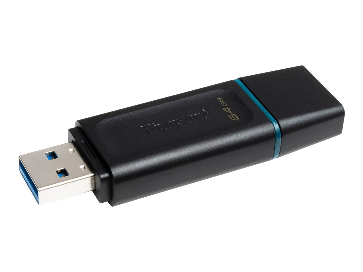 Kingston DataTraveler Exodia - Unidad flash USB - 64 GB - USB 3.2 Gen 1 - negro con turquesa