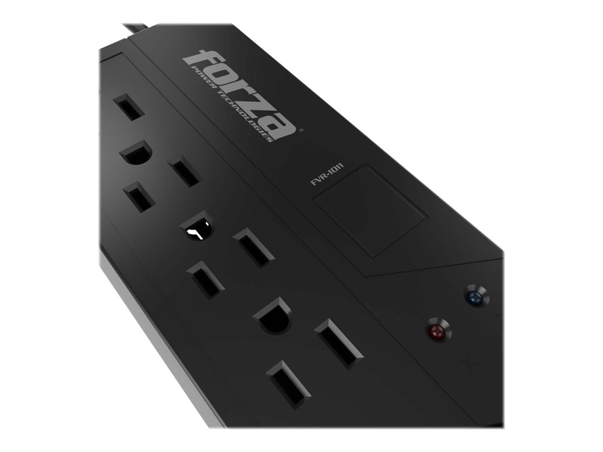 Forza FVR Series FVR-1011 - Regulador automático de voltaje (montaje en pared) - CA 115 V - 500 vatios - 1000 VA - conectores de salida: 4 - negro-14