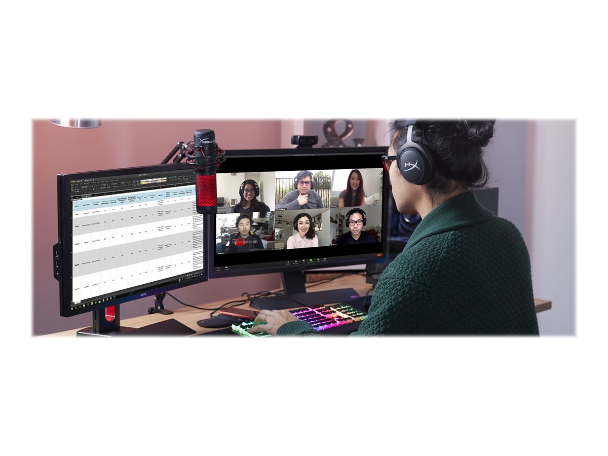 HyperX QuadCast S - Micrófono - USB - gris, negro - para Victus by HP Laptop 15, 16; Laptop 14, 15, 17; Pavilion x360 Laptop; Pro 290 G9-14