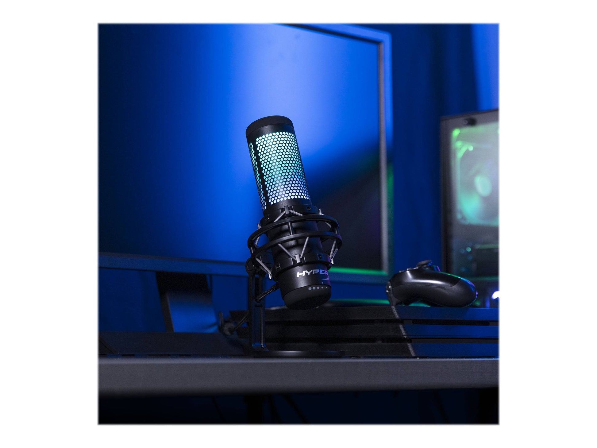 HyperX QuadCast S - Micrófono - USB - gris, negro - para Victus by HP Laptop 15, 16; Laptop 14, 15, 17; Pavilion x360 Laptop; Pro 290 G9-2