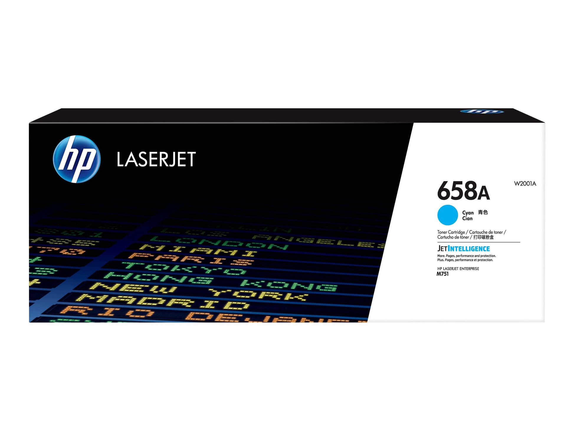 HP 658A - Cián - original - LaserJet - cartucho de tóner (W2001A) - para Color LaserJet Enterprise M751dn, M751n-5