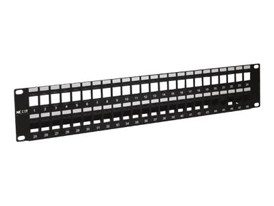 Nexxt - Tablero de conexiones - instalable en bastidor - negro, RAL 9005 - 2U - 19" - 48 puertos-1