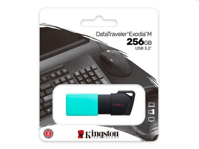 Kingston DataTraveler Exodia M - Unidad flash USB - 256 GB - USB 3.2 Gen 1-3