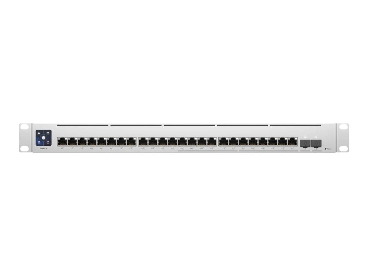 Ubiquiti UniFi Switch USW-Enterprise-24-PoE - Conmutador - L3 - Gestionado - 12 x 100/1000/2.5G (PoE+) + 12 x 10/100/1000 (PoE+) + 2 x 10 Gigabit SFP+ - montaje en rack - PoE+ (400 W)-1