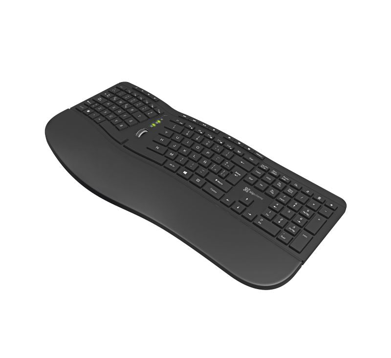 Klip Xtreme - Keyboard - Spanish - Wireless - 2.4 GHz - All black - Ergonomic-1