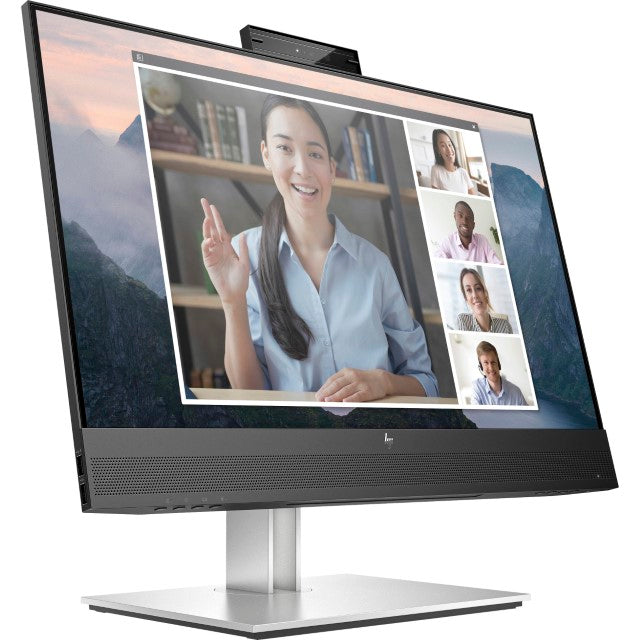 HP E24mv G4 Conferencing Monitor - E-Series - monitor LED - 23.8" - 1920 x 1080 Full HD (1080p) @ 60 Hz - IPS - 250 cd/m² - 1000:1 - 5 ms - HDMI, VGA, DisplayPort - altavoces - plata, cabezal negro-18