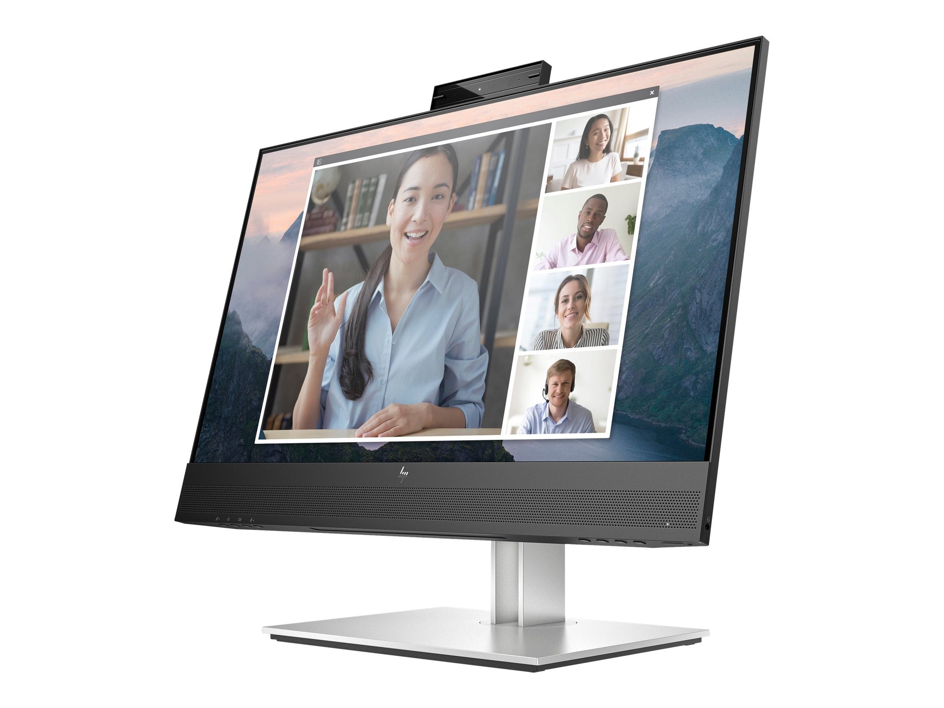 HP E24mv G4 Conferencing Monitor - E-Series - monitor LED - 23.8" - 1920 x 1080 Full HD (1080p) @ 60 Hz - IPS - 250 cd/m² - 1000:1 - 5 ms - HDMI, VGA, DisplayPort - altavoces - plata, cabezal negro-4