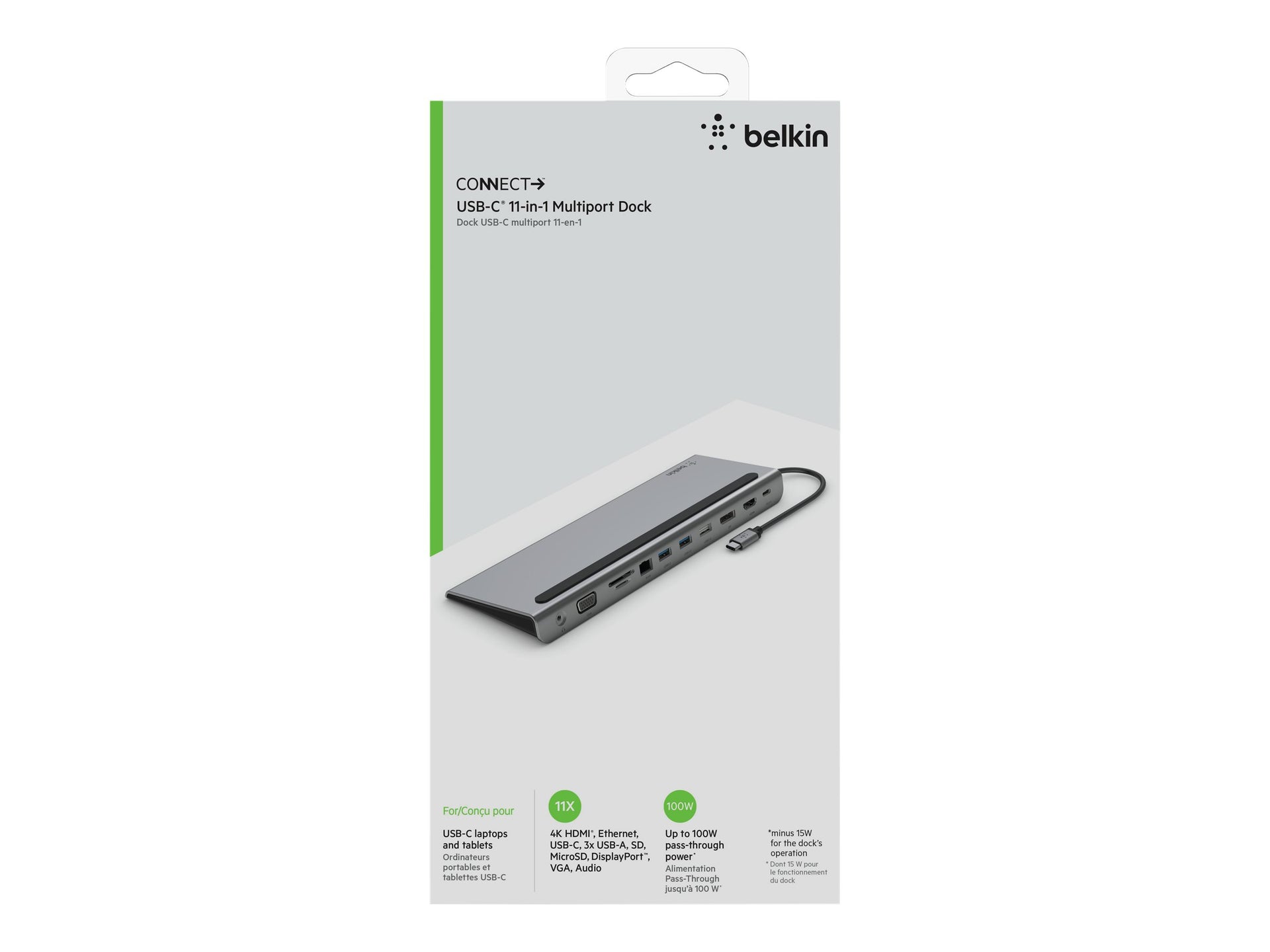 Belkin CONNECT 11-in-1 - Soporte multipuerto - USB-C - VGA, HDMI, DP - 1GbE