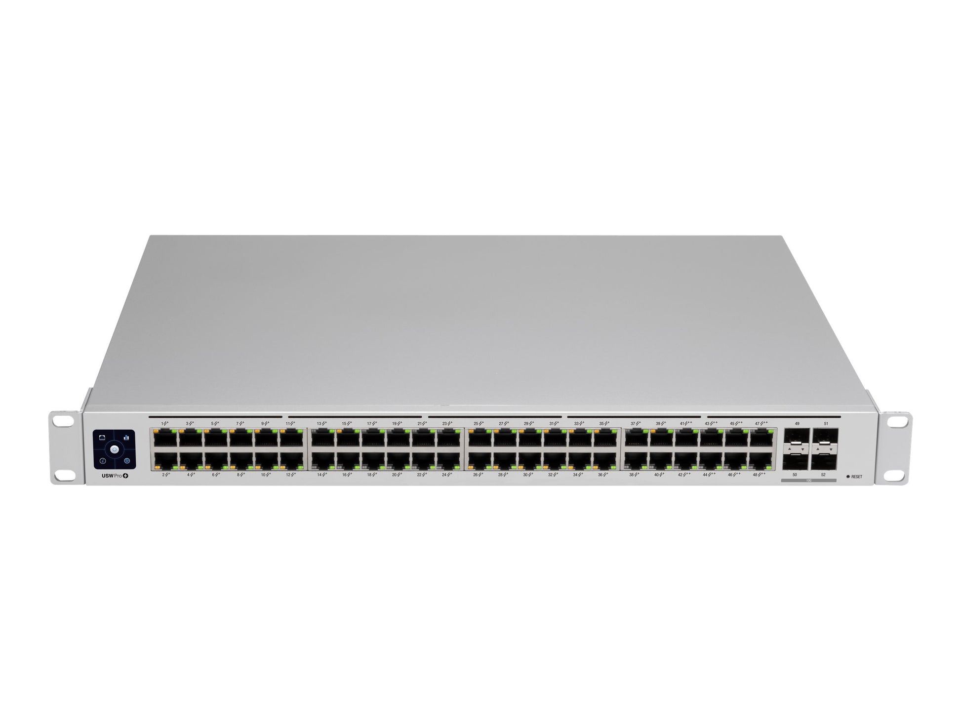 Ubiquiti UniFi Switch USW-PRO-48-POE - Conmutador - Gestionado - 48 x 10/100/1000 (40 PoE+, 8 PoE++) + 4 x 10Gb Ethernet SFP+ - montaje en rack - PoE++ (600 W) - CA 120/230 V / DC 11,5/52 V-8