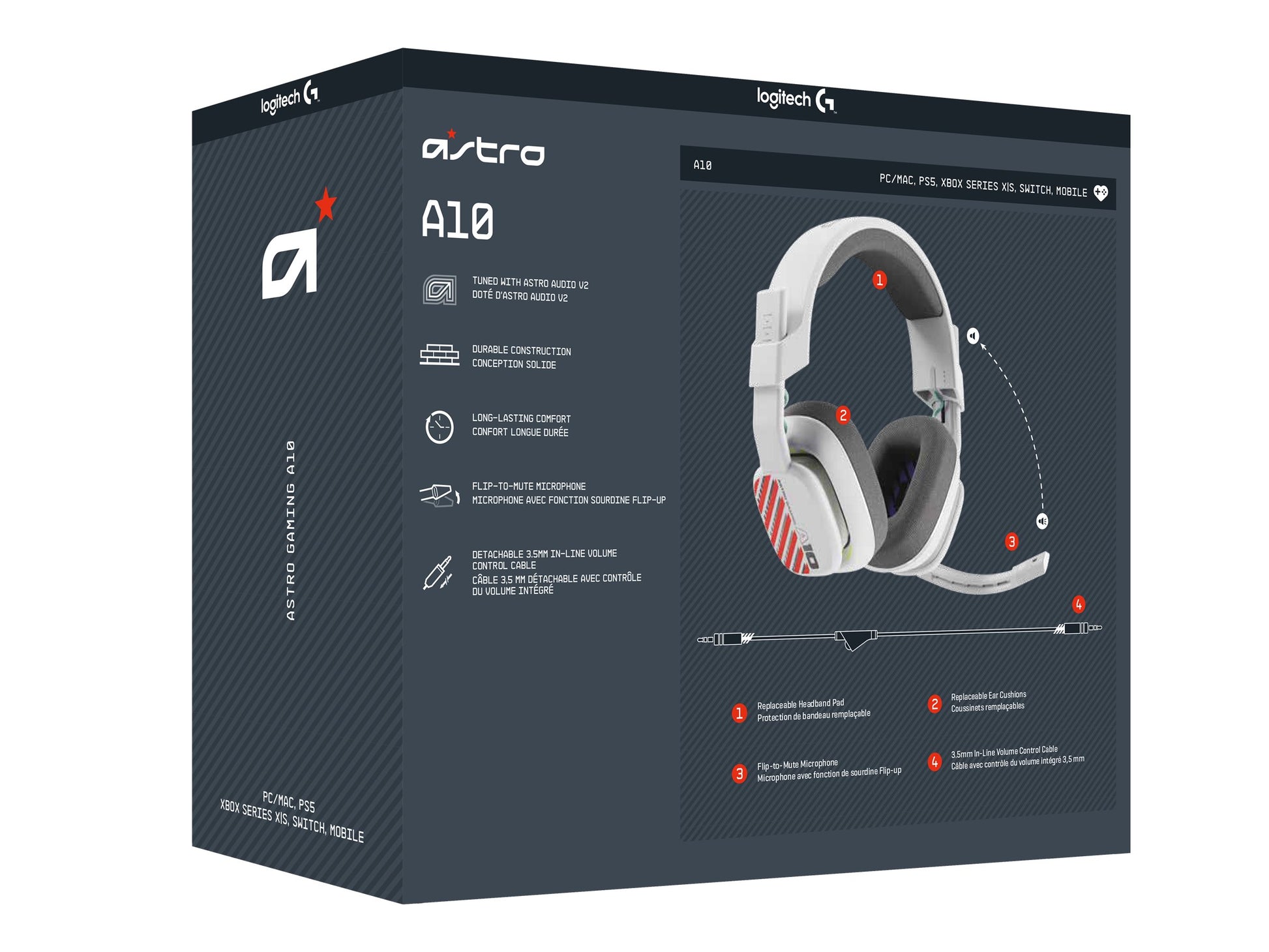 ASTRO Gaming A10 Gen 2 - Auricular - tamaño completo - cableado - blanco-16