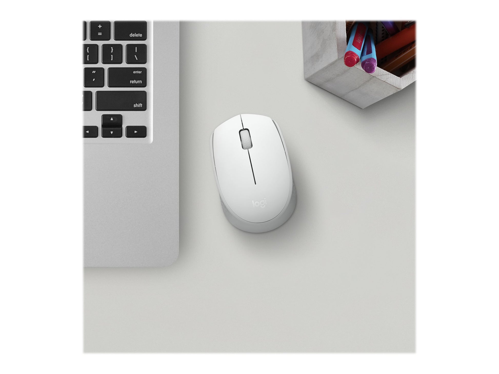 Logitech M170 Wireless Mouse, Ambidextrous, Off-white - Ratón - diestro y zurdo - óptico - 3 botones - inalámbrico - 2.4 GHz - receptor inalámbrico USB - blanco hueso-11