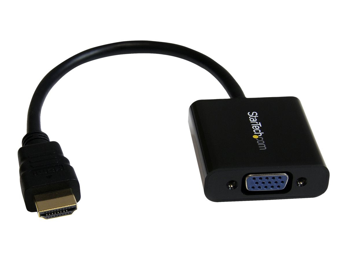 StarTech.com Adaptador Conversor de Vídeo HDMI a VGA HD15 - Cable Convertidor - 1920x1200 - 1080p - Adaptador de vídeo - HDMI macho a HD-15 (VGA) hembra - 24.5 cm - negro - compatibilidad con 1080p, activo - para P/N: DK30C2DPEPUE, DK30C2DPPDUE, DK31C3HDP-9