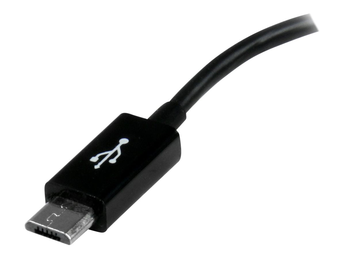 StarTech.com Cable Adaptador de 12cm Micro USB Macho a USB A Hembra OTG para Tablets Smartphones Teléfonos Inteligentes - Negro - Adaptador USB - USB (H) a Micro-USB tipo B (M) - USB 2.0 OTG - 12.7 cm - negro - para P/N: ST4300U3C1, ST4300U3C1B-4