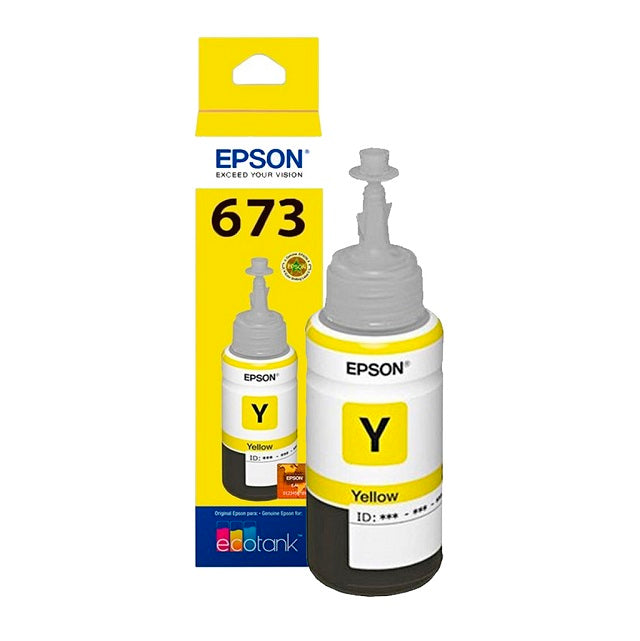 Epson T673 - Amarillo - original - recarga de tinta - para Epson L1800, L800, L805, L810, L850; EcoTank L1800-2