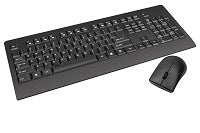 Klip Xtreme - Keyboard and mouse set - English - Wireless - USB - Black - water resistant-1