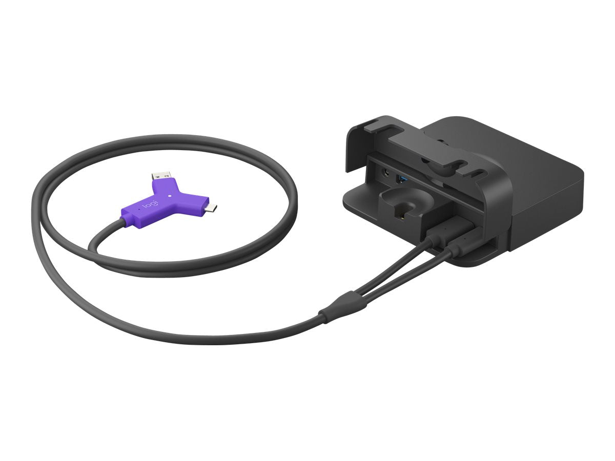 Logitech Swytch Laptop Link for Video Conferencing in Meeting Rooms - Hub - 2 x HDMI + 1 x SuperSpeed USB + 2 x USB-C - sobremesa-12