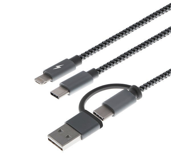 Xtech - USB cable - USB Type A or C - Micro USB or Lightning and USB type C - 1.2 m - only chargingXTC-560-3