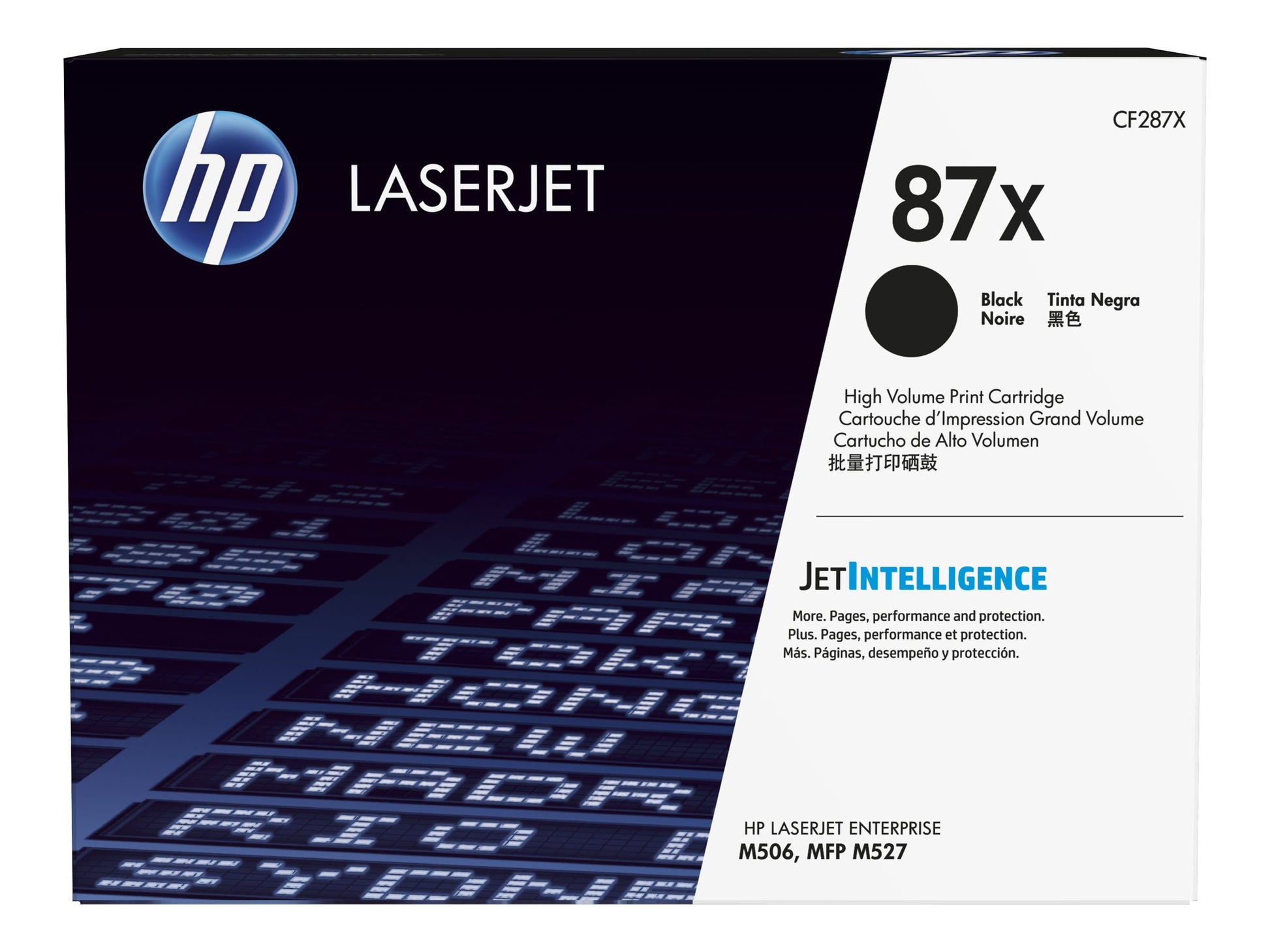 HP 87X - Alto rendimiento - negro - original - LaserJet - cartucho de tóner (CF287X) - para LaserJet Enterprise M506, MFP M527; LaserJet Enterprise Flow MFP M527; LaserJet Pro M501-4