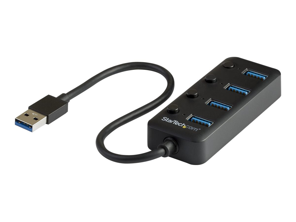 StarTech.com Hub USB 3.0 de 4 Puertos - Ladrón USB de 4 Puertos USB-A con Interruptores Individuales de Encendido/Apagado - Hub - 4 x USB 3.1 Gen 1 - sobremesa - para P/N: HB30C4AIB-3