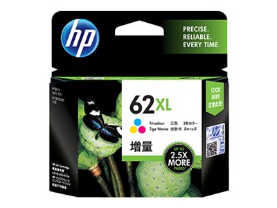 HP 62XL - 11.5 ml - Alto rendimiento - color (cian, magenta, amarillo) - original - cartucho de tinta - para ENVY 55XX, 56XX, 76XX; Officejet 200, 250, 57XX, 8040-2