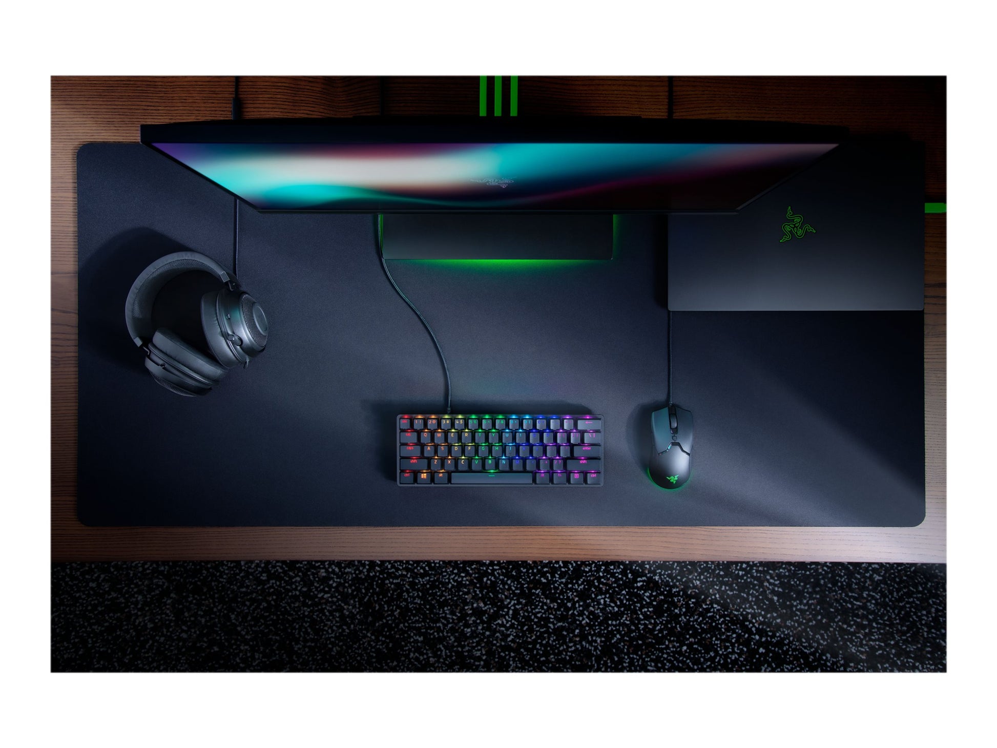 Razer Huntsman Mini - Teclado - retroiluminación - USB - QWERTY - EE. UU. - interruptor: Razer Clicky Optical Purple - negro-2