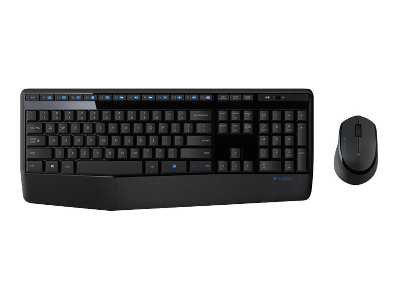 Logitech Wireless Combo MK345 - Juego de teclado y ratón - inalámbrico - 2.4 GHz - QWERTY - español - negro, azul