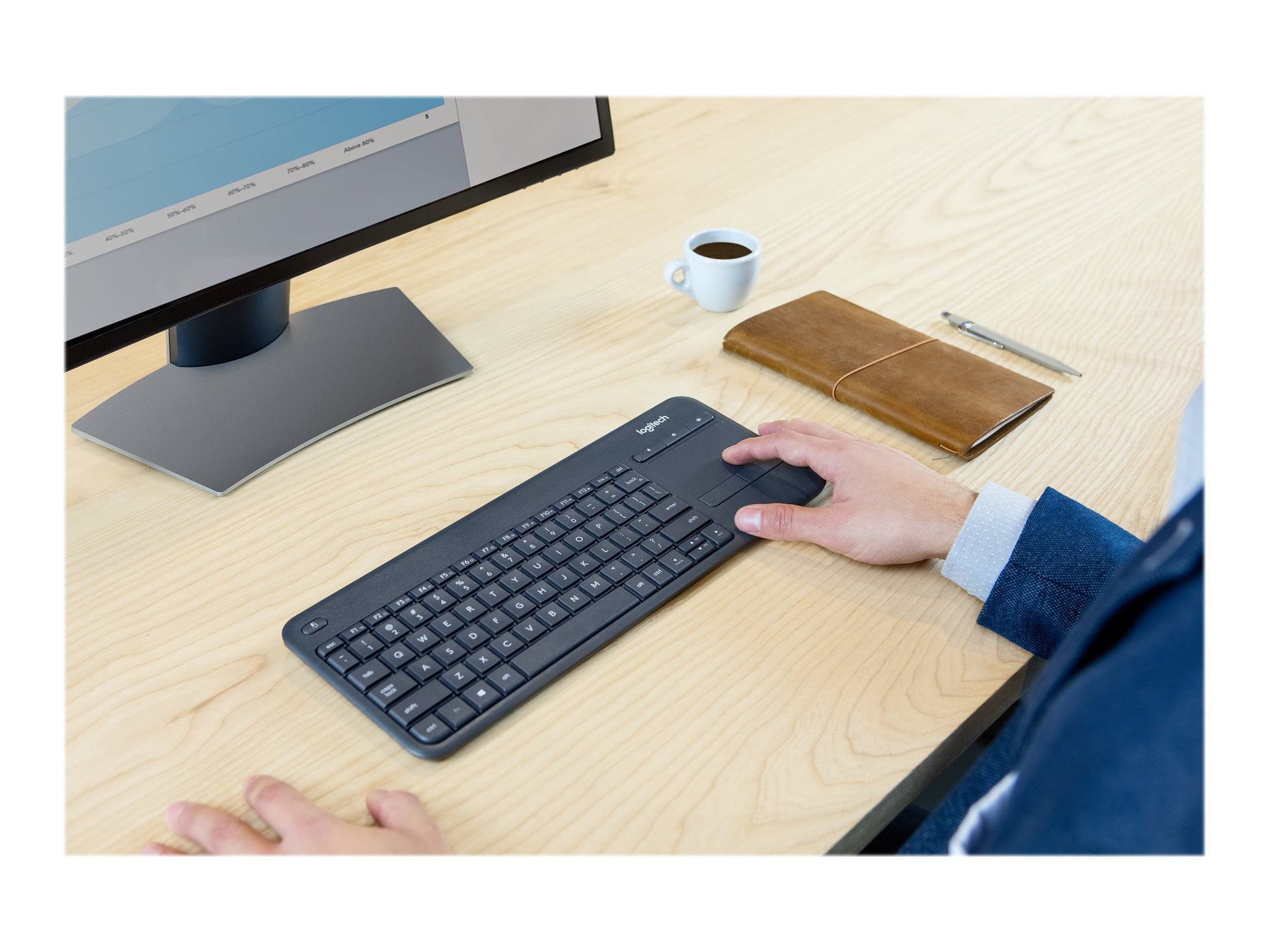 Logitech Wireless Touch Keyboard K400 Plus - Teclado - con panel táctil - inalámbrico - 2.4 GHz - negro-20
