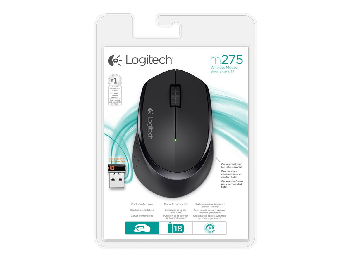 Logitech M280 - Ratón - diestro - óptico - 3 botones - inalámbrico - 2.4 GHz - receptor inalámbrico USB - negro-13