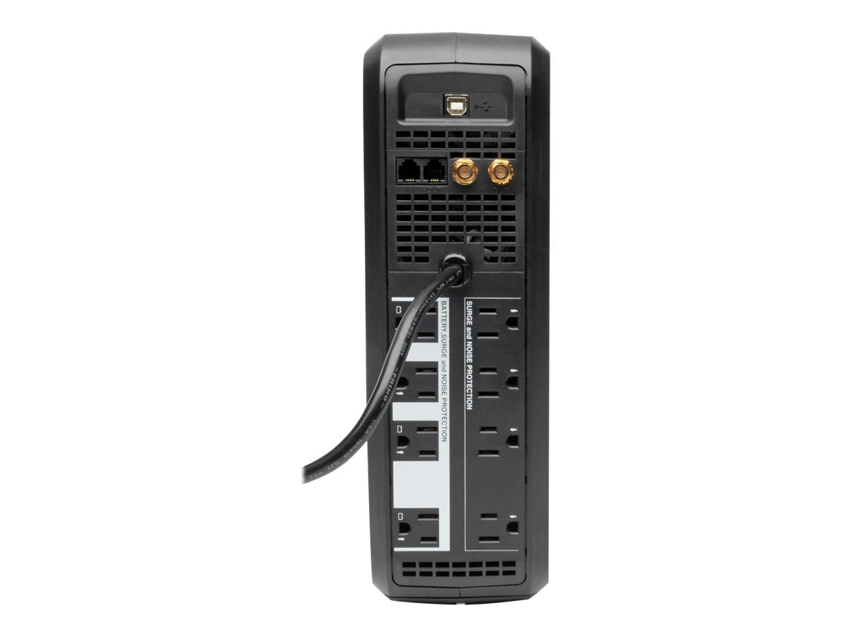 Eaton Tripp Lite Series UPS Smart 1000VA 500W Back Up Tower LCD AVR 120V USB Coax RJ45 - UPS - CA 120 V - 500 vatios - 1000 VA - conectores de salida: 8 - negro-13